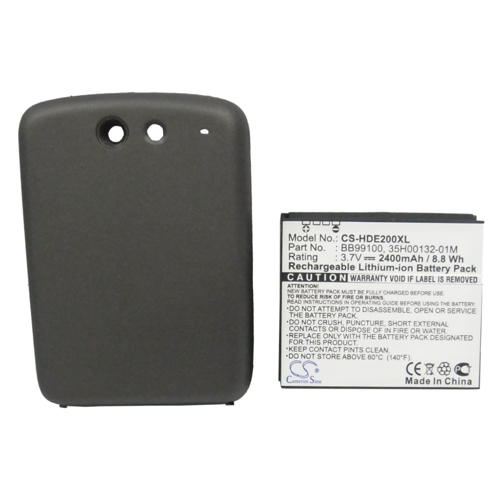 Cameron Sino CS-HDE200XL voorlabelweergave: 2400mAh 8,8Wh Rechargeable Li-ion, donkere verlengde achterklep