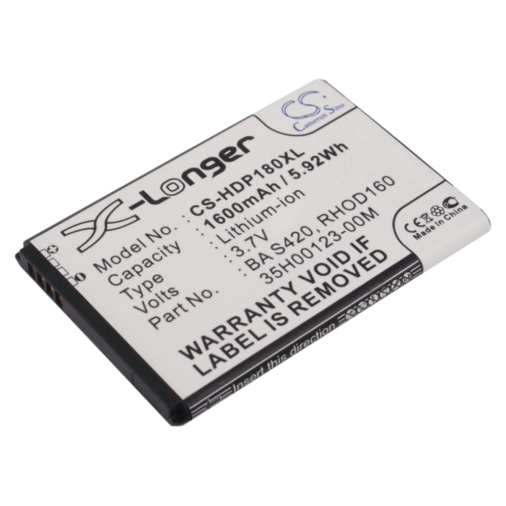 Cameron Sino X-Longer CS-HDP180XL achteraanzicht: 1600mAh, contacten zichtbaar