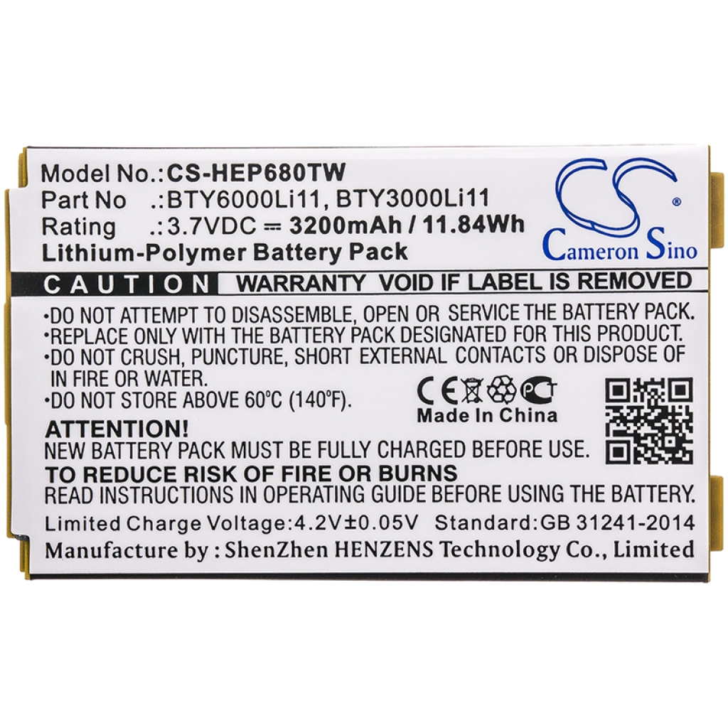 Batterijen Vervangt BTY3000Li11