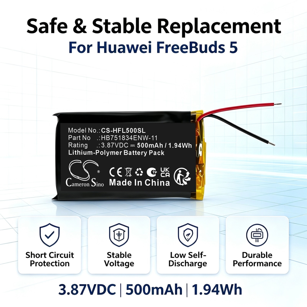 Batterijen compatibel met Huawei FreeBuds 5 6 6i CS-HFL500SL