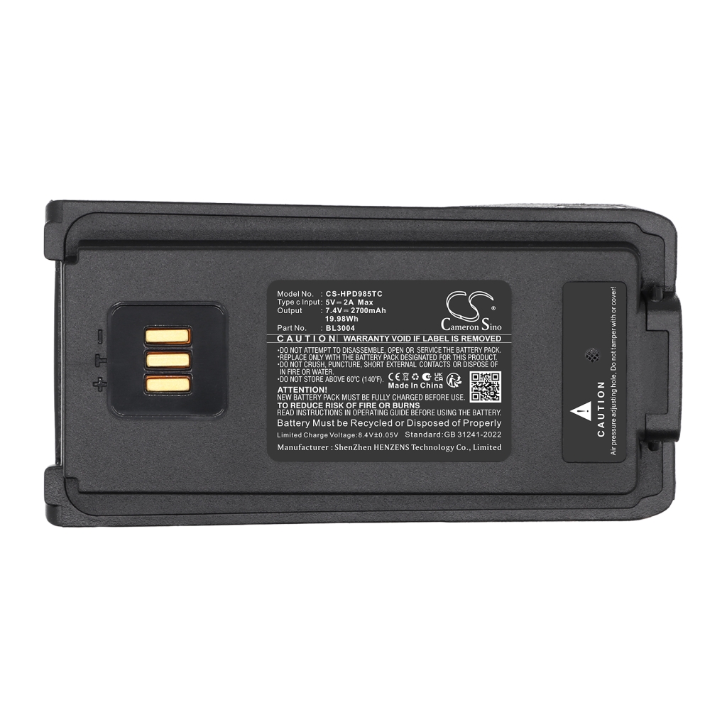Batterij compatibel met Hytera CS-HPD985TC