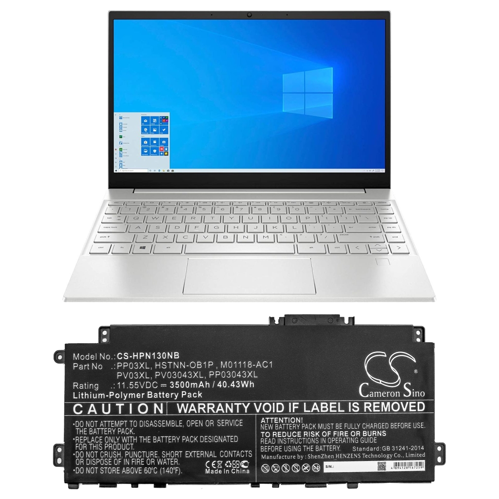 Batterij Vervangt PV03043XL