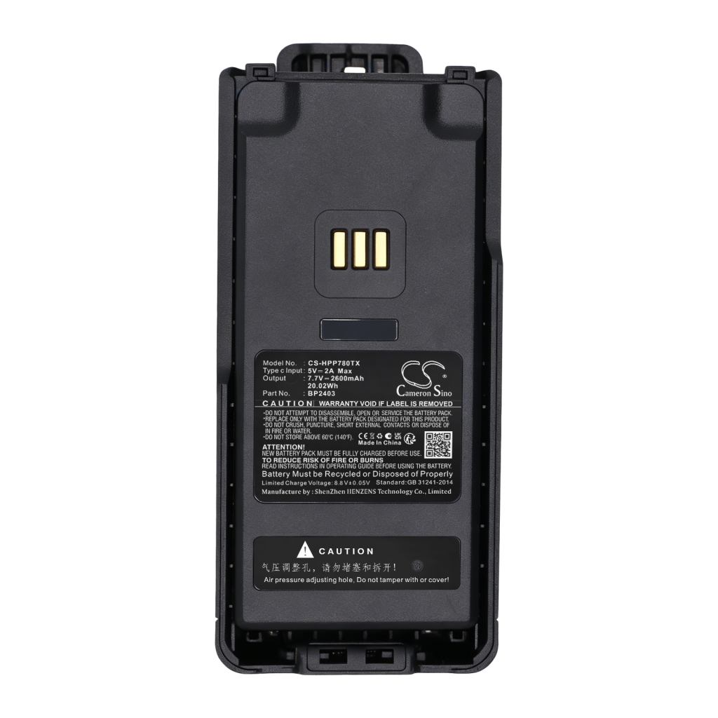 Batterij compatibel met Hytera CS-HPP780TX