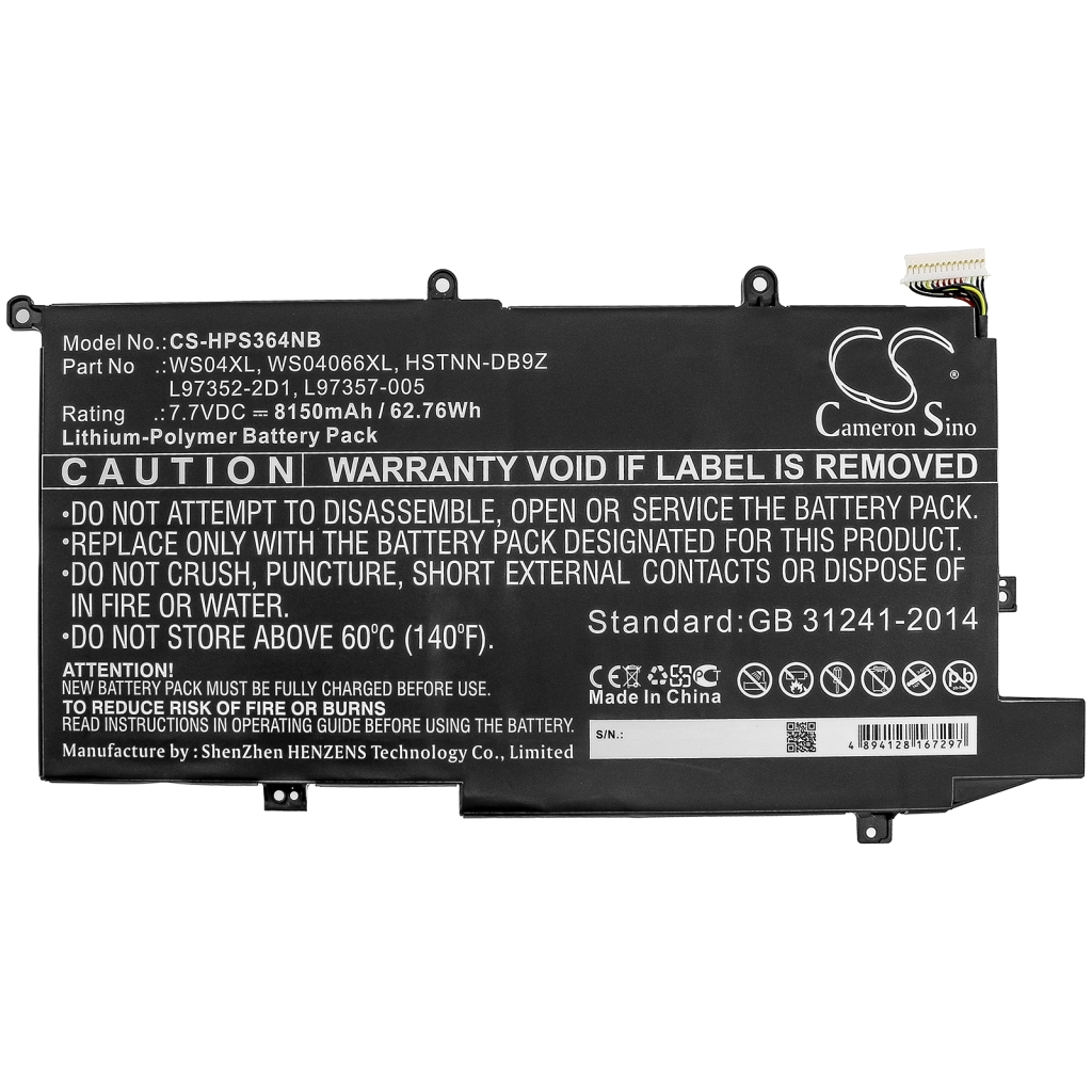 Batterij Vervangt WS04XL