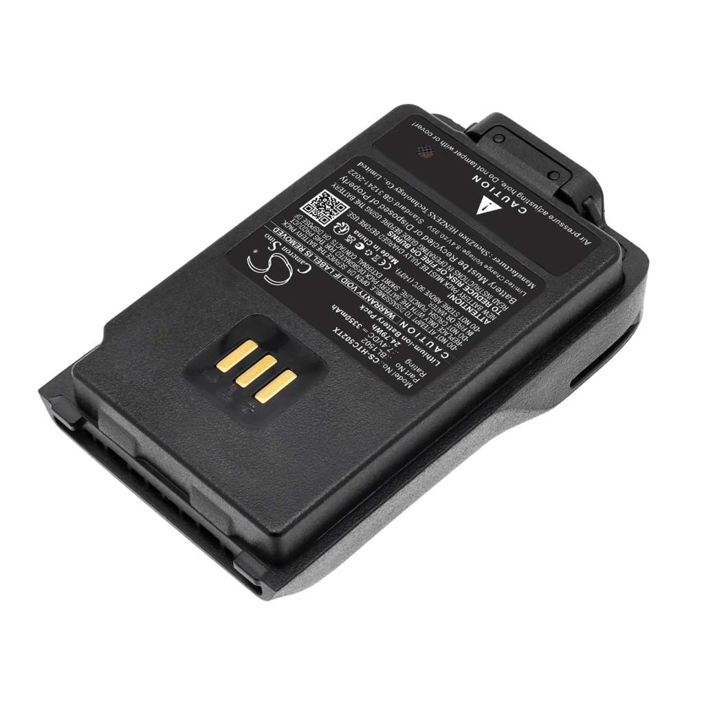 CS-HTC502TX 7,4V Hytera portofoonaccu, achteretiketaanzicht