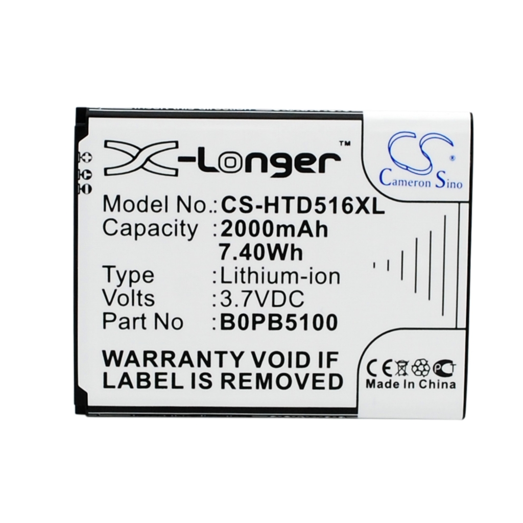 Cameron Sino CS-HTD516XL platte prismatische Li-ion-accu, voorlabel: 2000mAh 7,40Wh Li-ion 3,7VDC, onderdeel B0PB5100