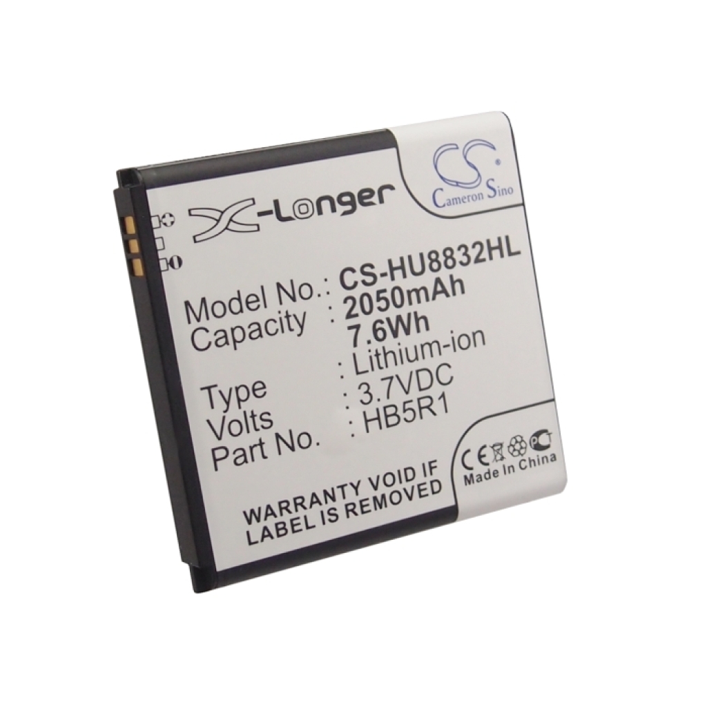 Cameron Sino CS-HU8832HL vue d’étiquette clairement lisible: 2050mAh 7,6Wh 3,7VDC HB5R1