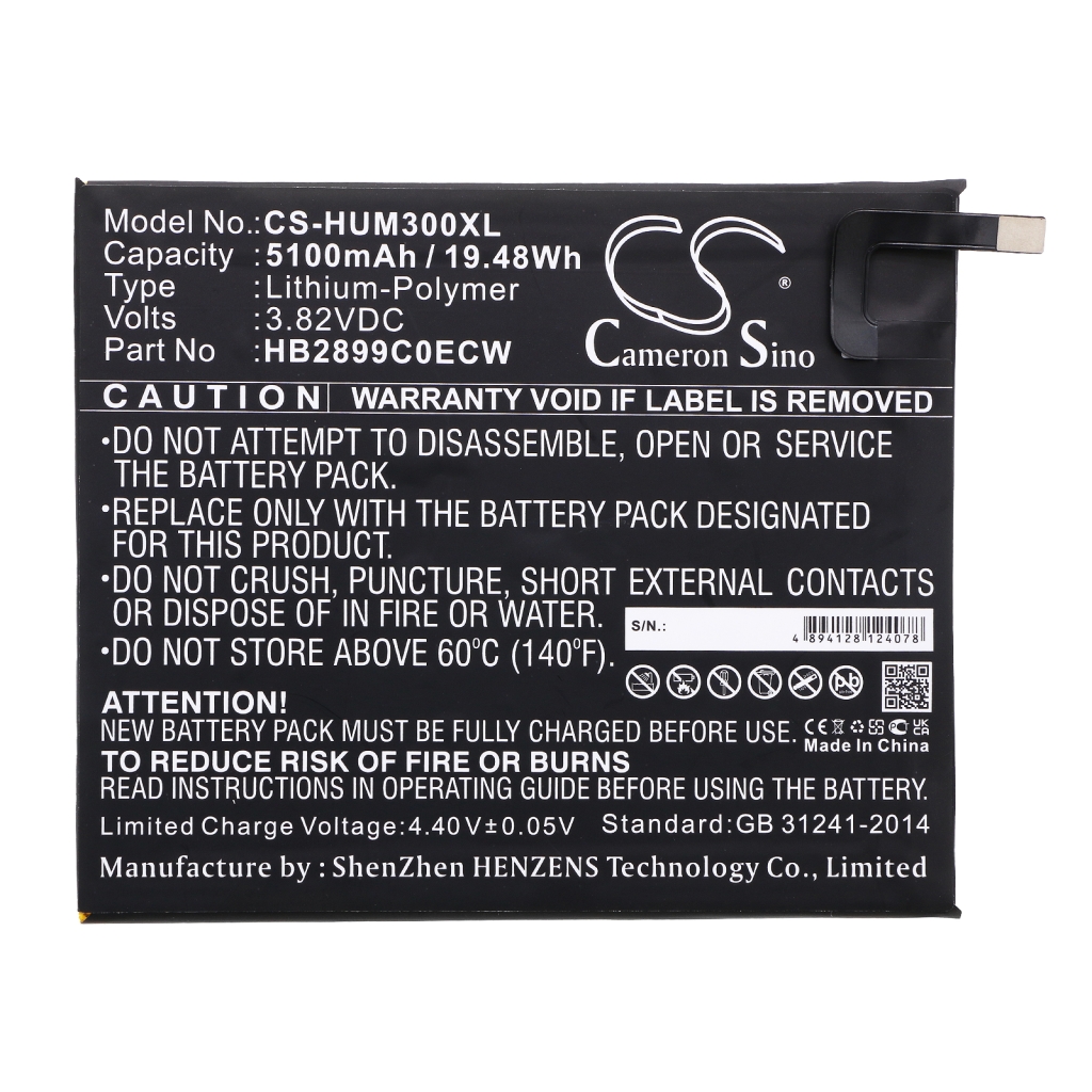 Remplacement de batterie compatible pour Huawei HB2899C0ECW