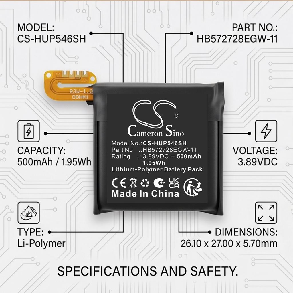 Batterij compatibel met Huawei CS-HUP546SH