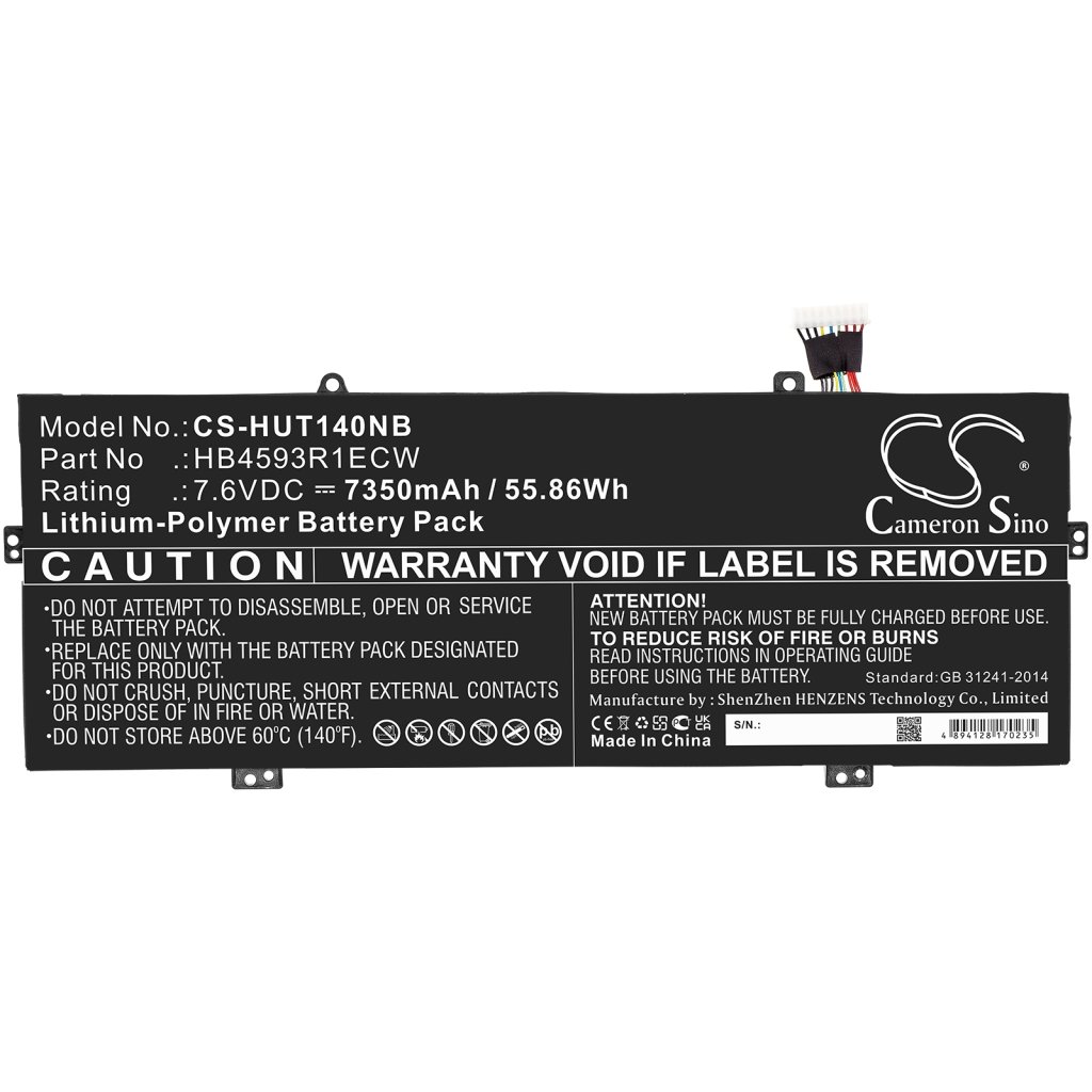 Remplacement de batterie compatible pour Huawei HB4593R1ECW