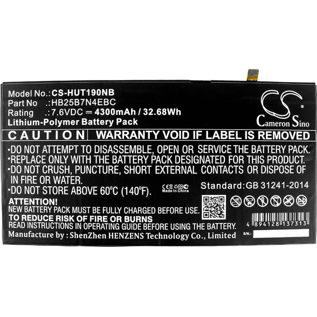 Compatibele batterijvervanging voor Huawei HB25B7N4EBC