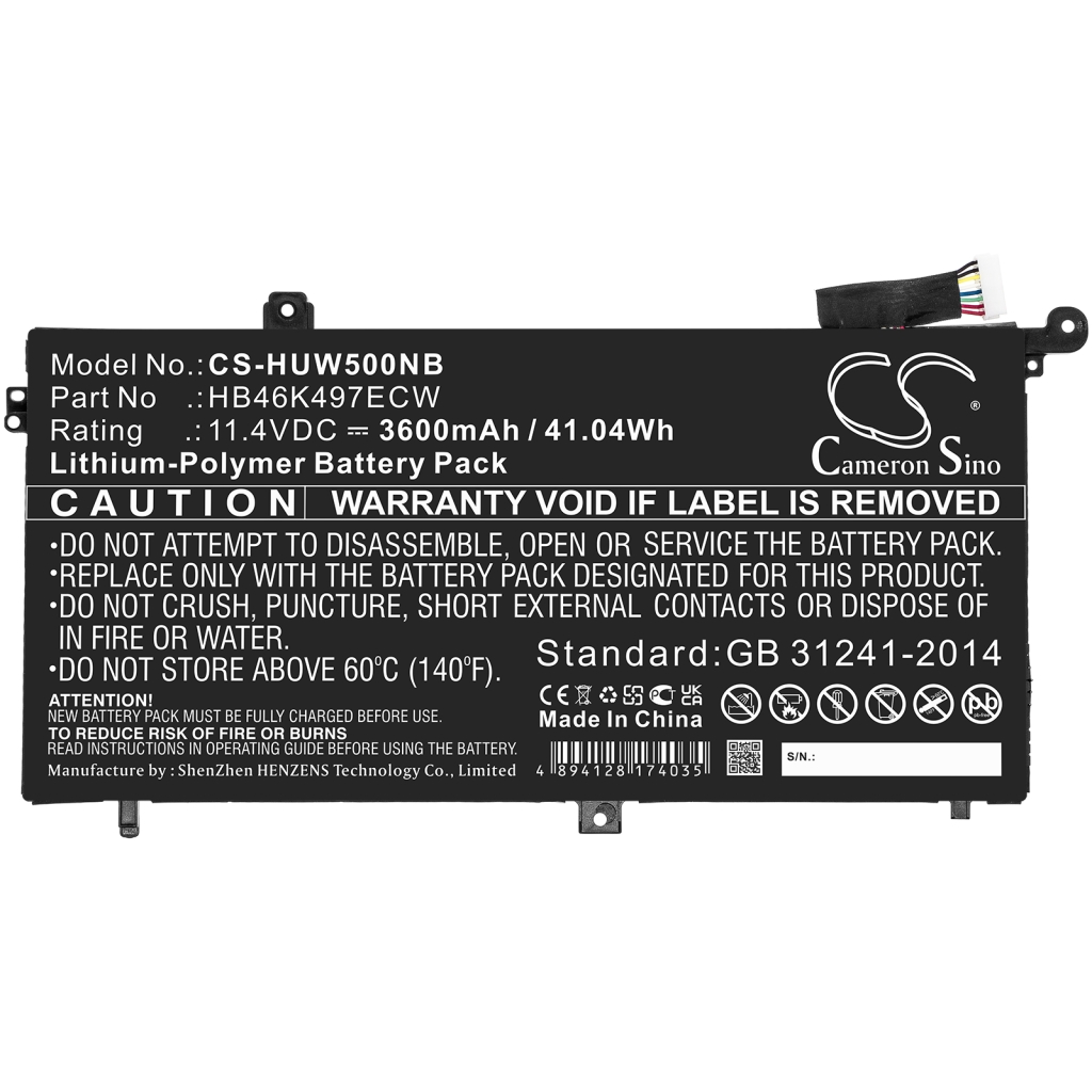 Compatibele batterijvervanging voor Huawei HB46K497ECW