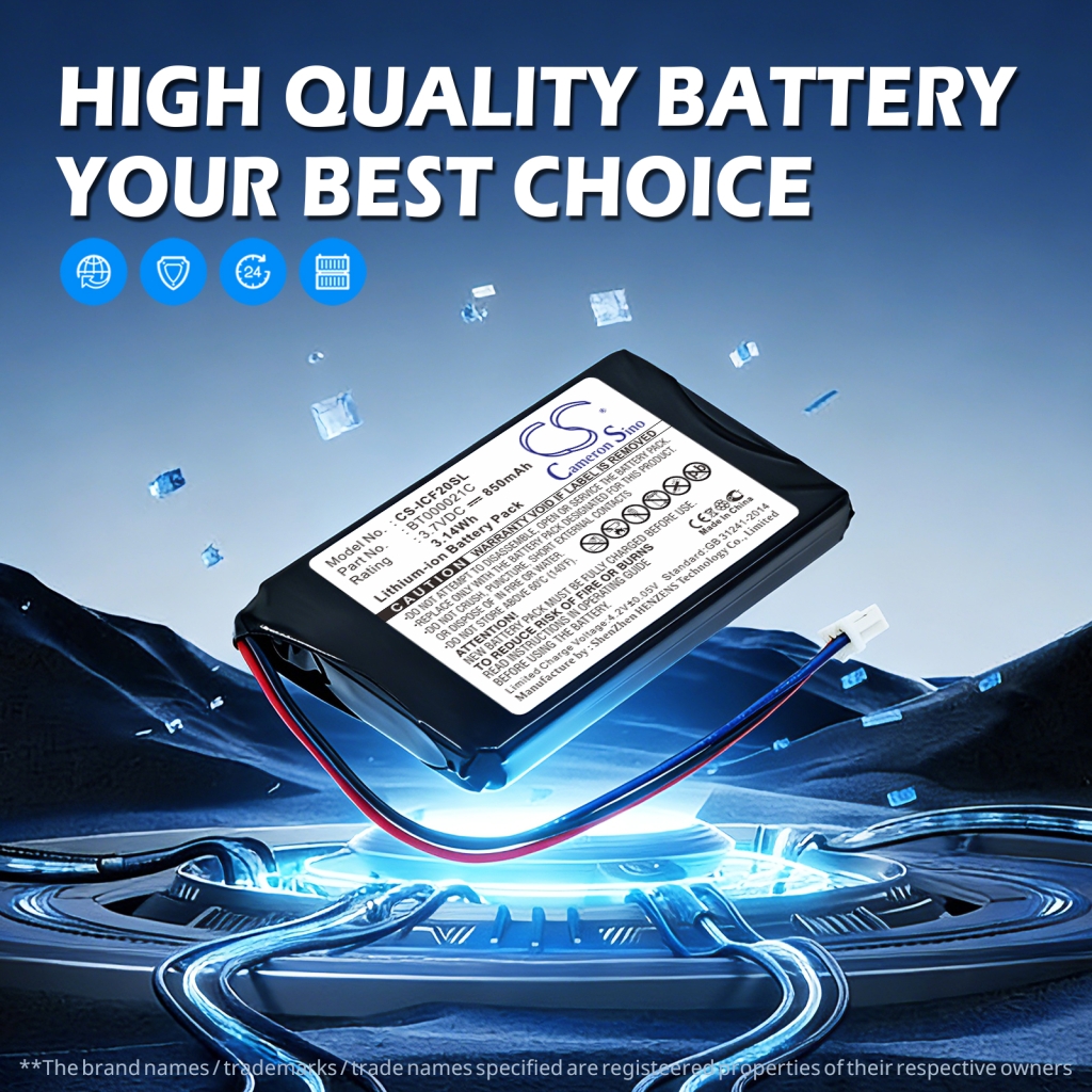 Batterijen compatibel met Navman F20 F20 Euro CS-ICF20SL