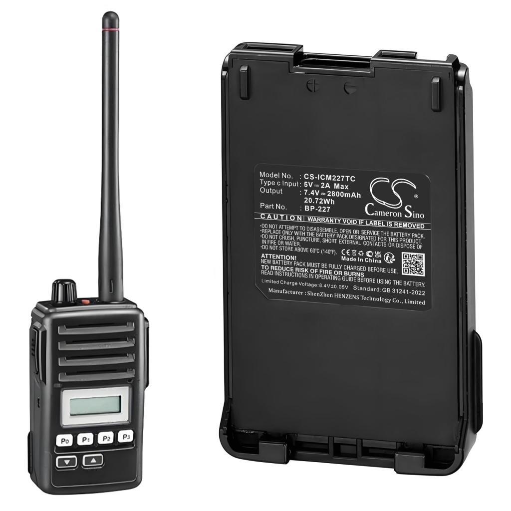 Batterie radio bidirectionnelle Icom CS-ICM227TC