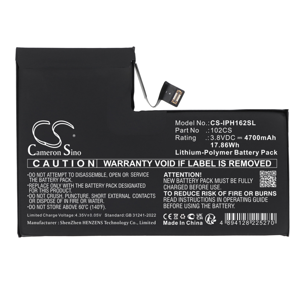 Mobile Phone Battery Apple CS-IPH162SL