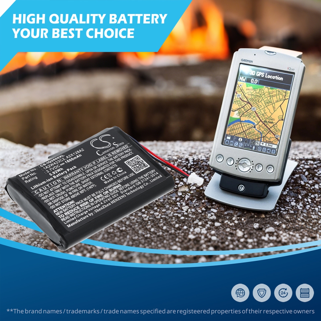Batterijen compatibel met Garmin iQue 3200 3600 3600a CS-IQ3600XL