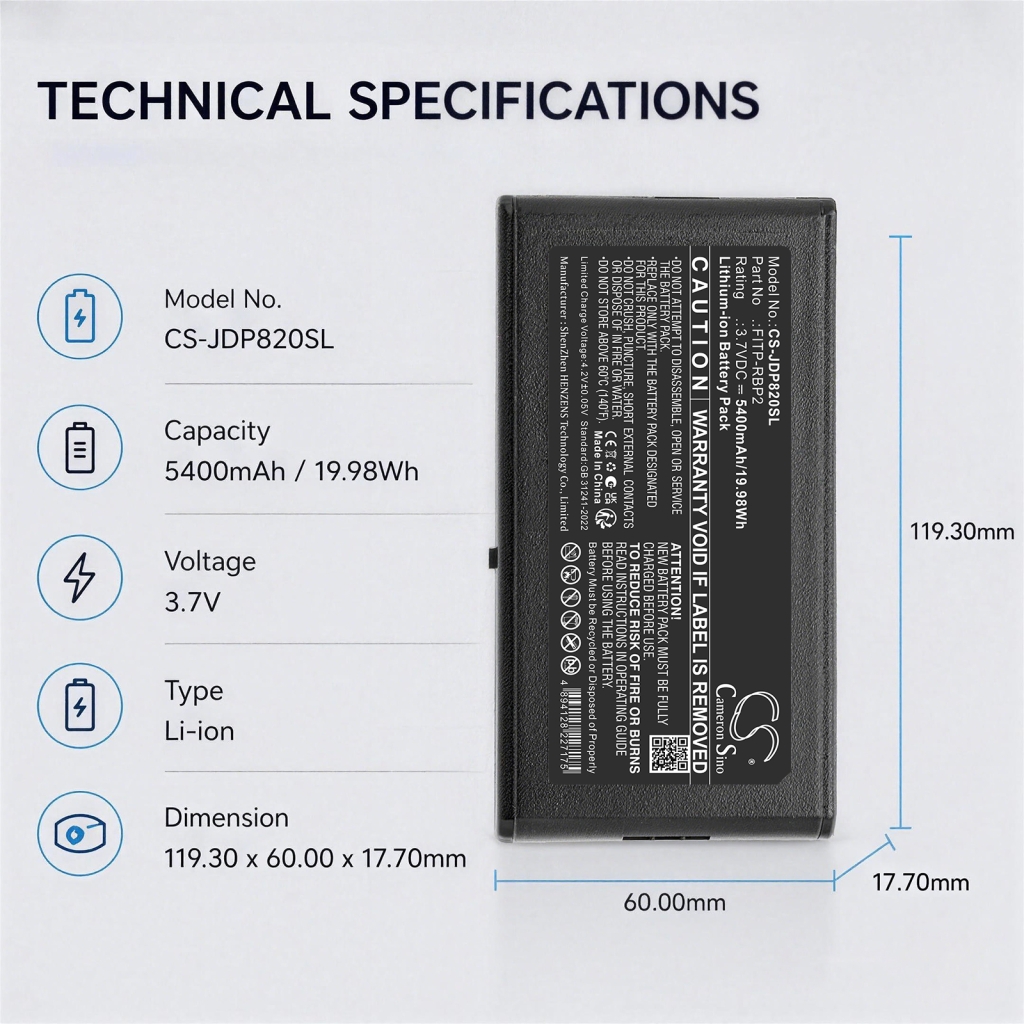 Batterij compatibel met Viavi CS-JDP820SL