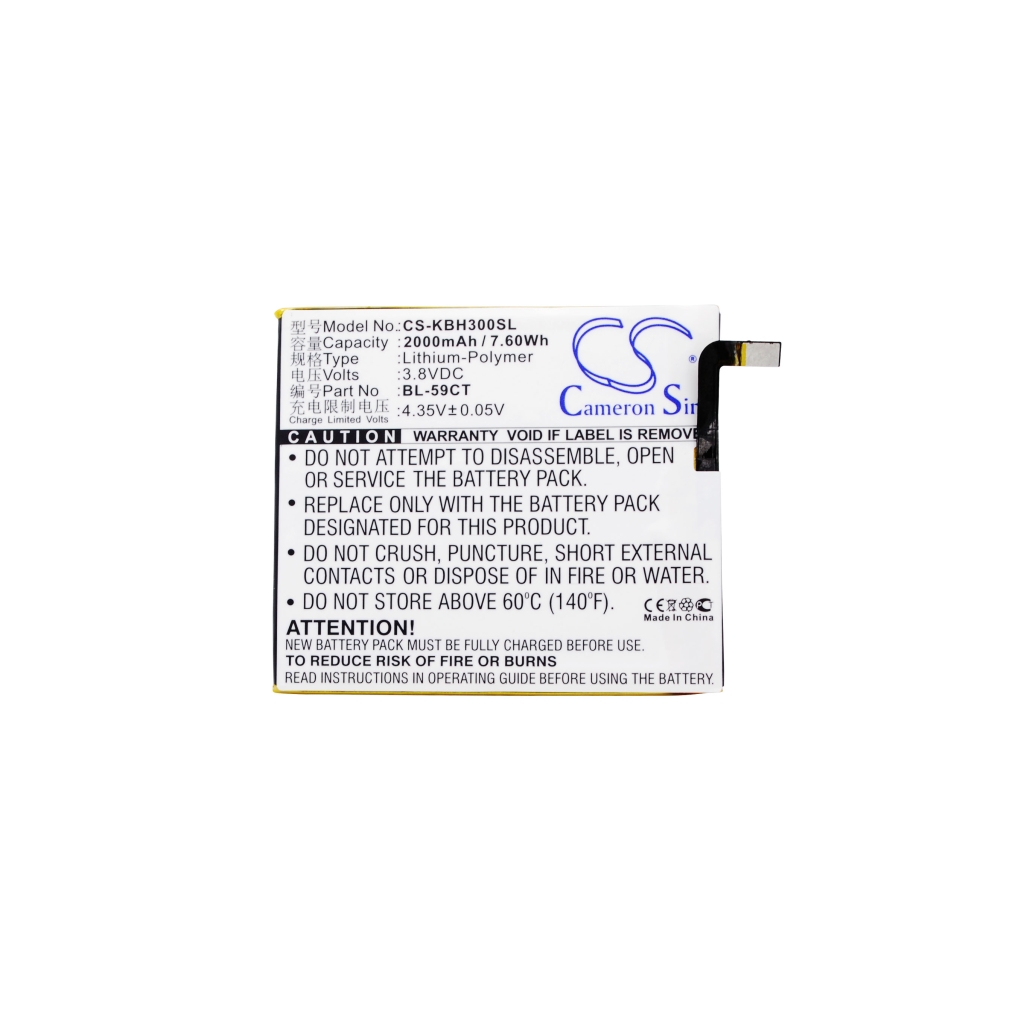 Batterijen compatibel met KOOBEE H3 H3 CS-KBH300SL