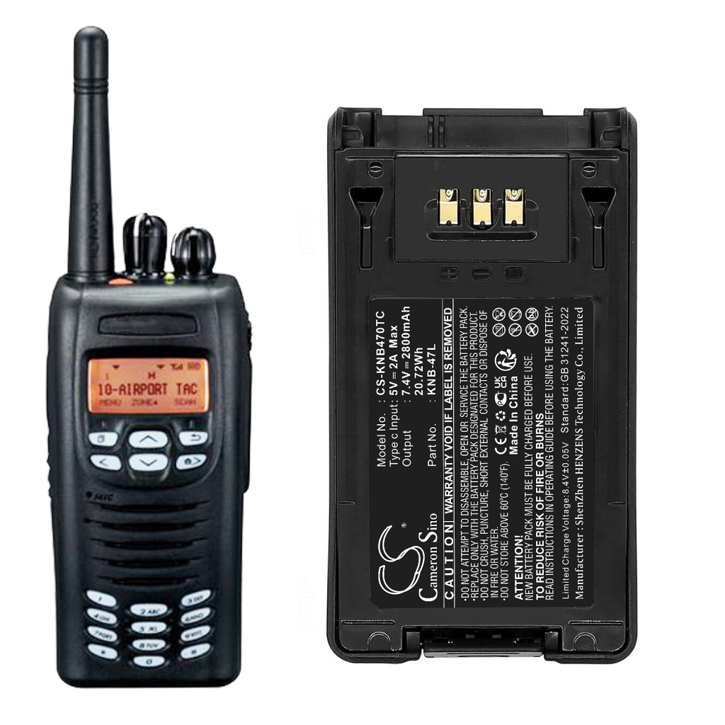 Batterij voor tweerichtingsradio Kenwood CS-KNB470TC