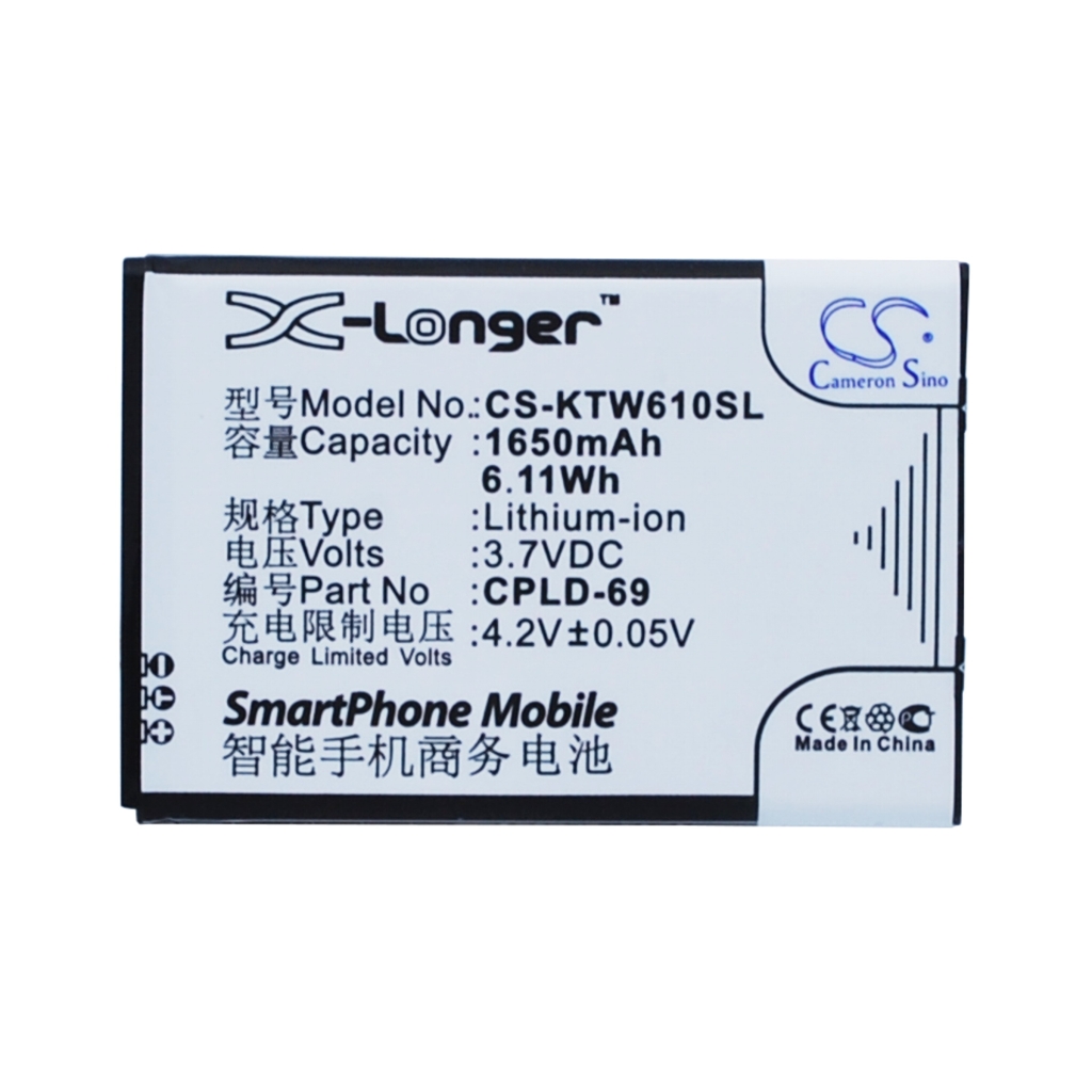 Batterij compatibel met Coolpad K-Touch CS-KTW610SL