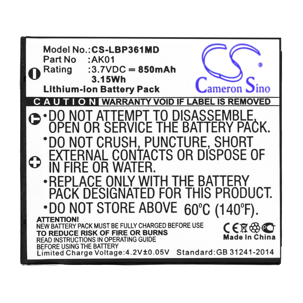 Batterij voor camera Jenoptik CS-LBP361MD