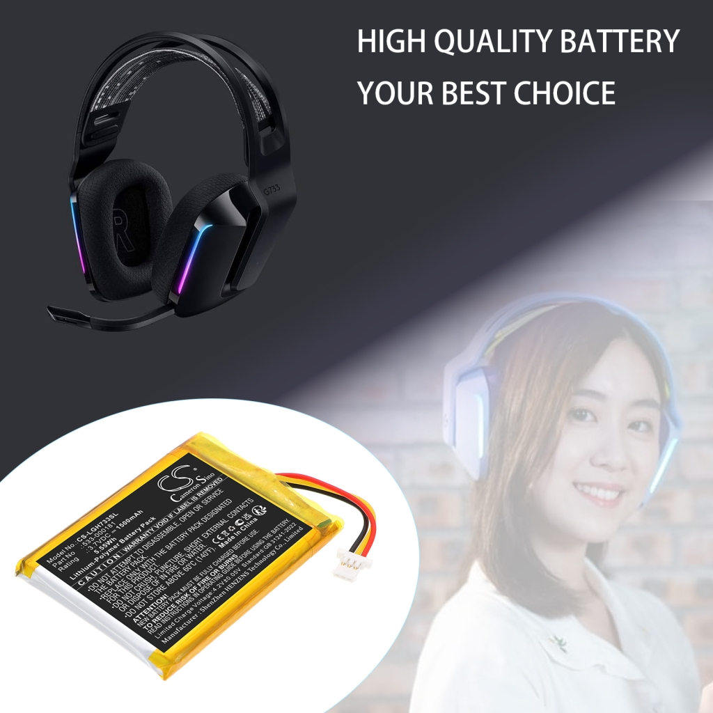 Batterij voor draadloze headset Logitech CS-LGH733SL