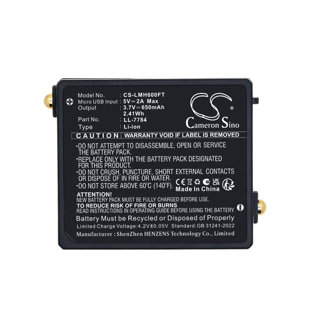 Batterijen compatibel met Ledlenser iSEO3 iSEO3 CS-LMH600FT