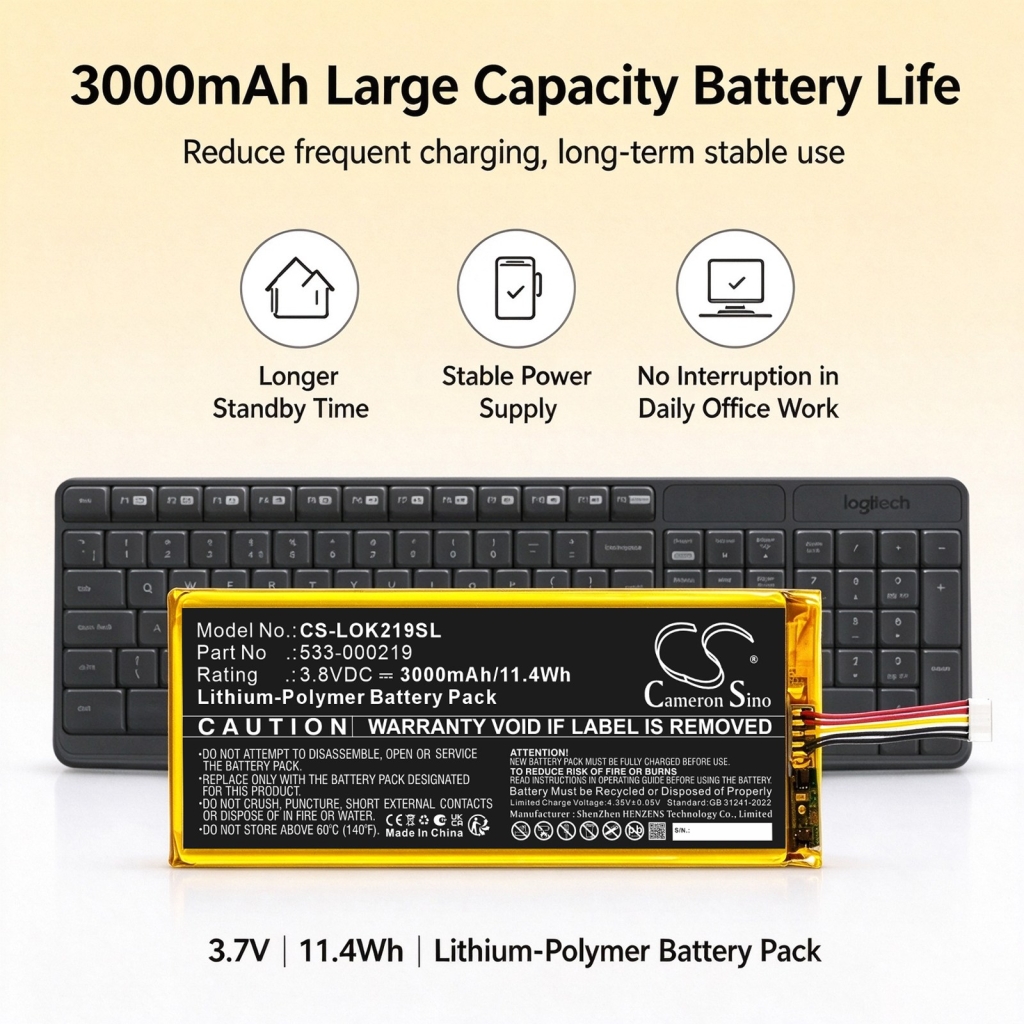 Batterijen compatibel met Logitech Keyboard Mo CS-LOK219SL