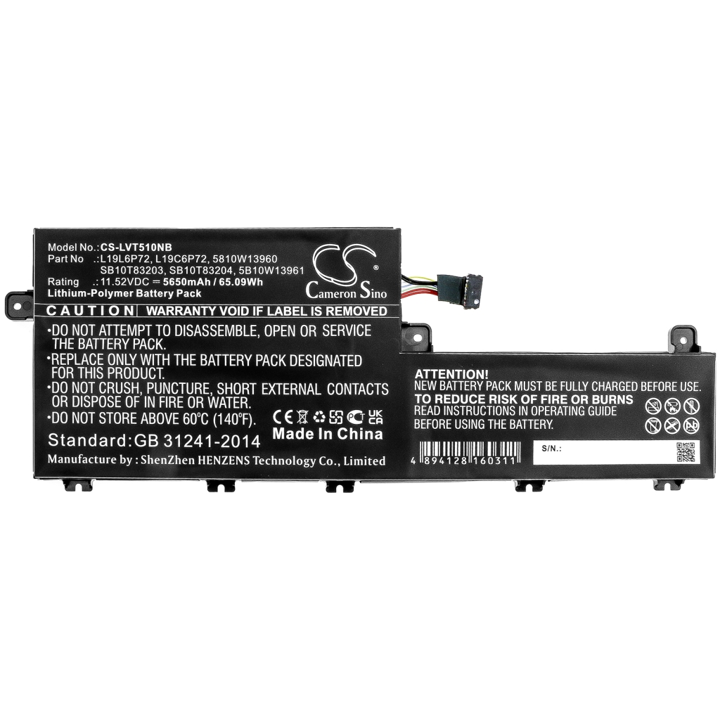 Batterij Vervangt L19L6P72