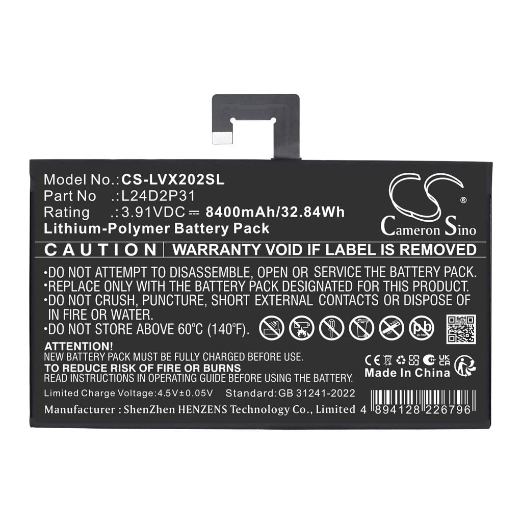Batterij compatibel met Lenovo CS-LVX202SL