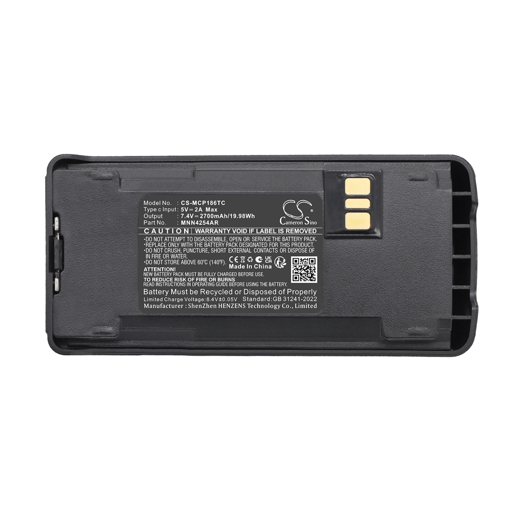 Batterij compatibel met Motorola CS-MCP186TC