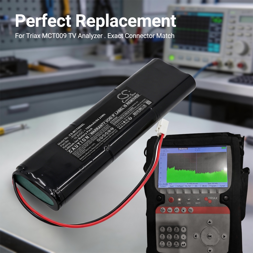 Batterijen compatibel met Triax MCT 009 TV Anlyzer 009+ TV Anlyzer CS-MCT009SL