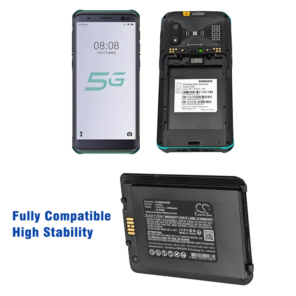 Batterij barcode, scanner Mindeo CS-MDH600BL