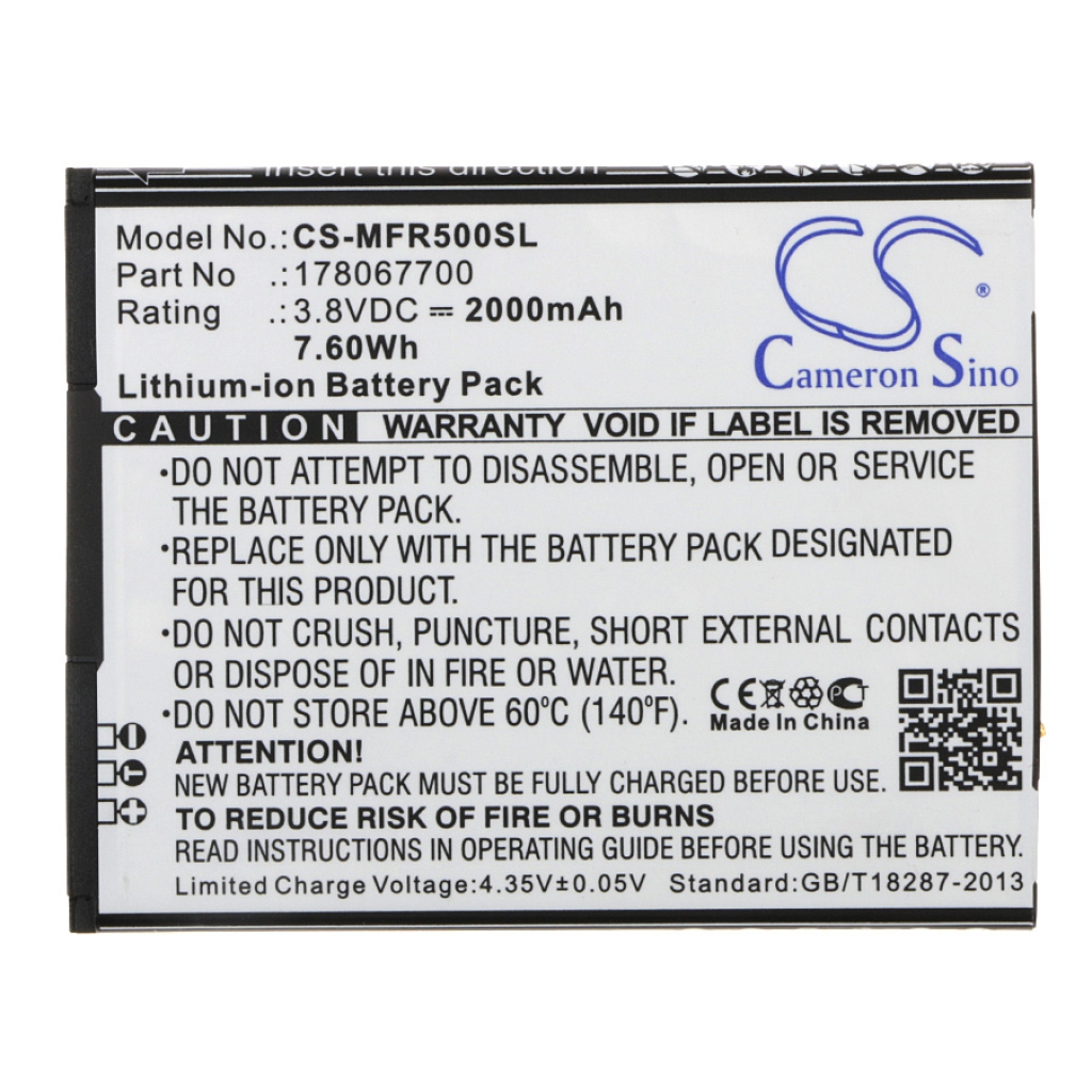 Batterij Vervangt 178067700