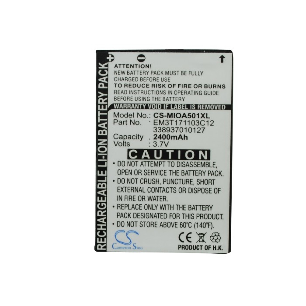 Batterij compatibel met Mitac CS-MIOA501XL