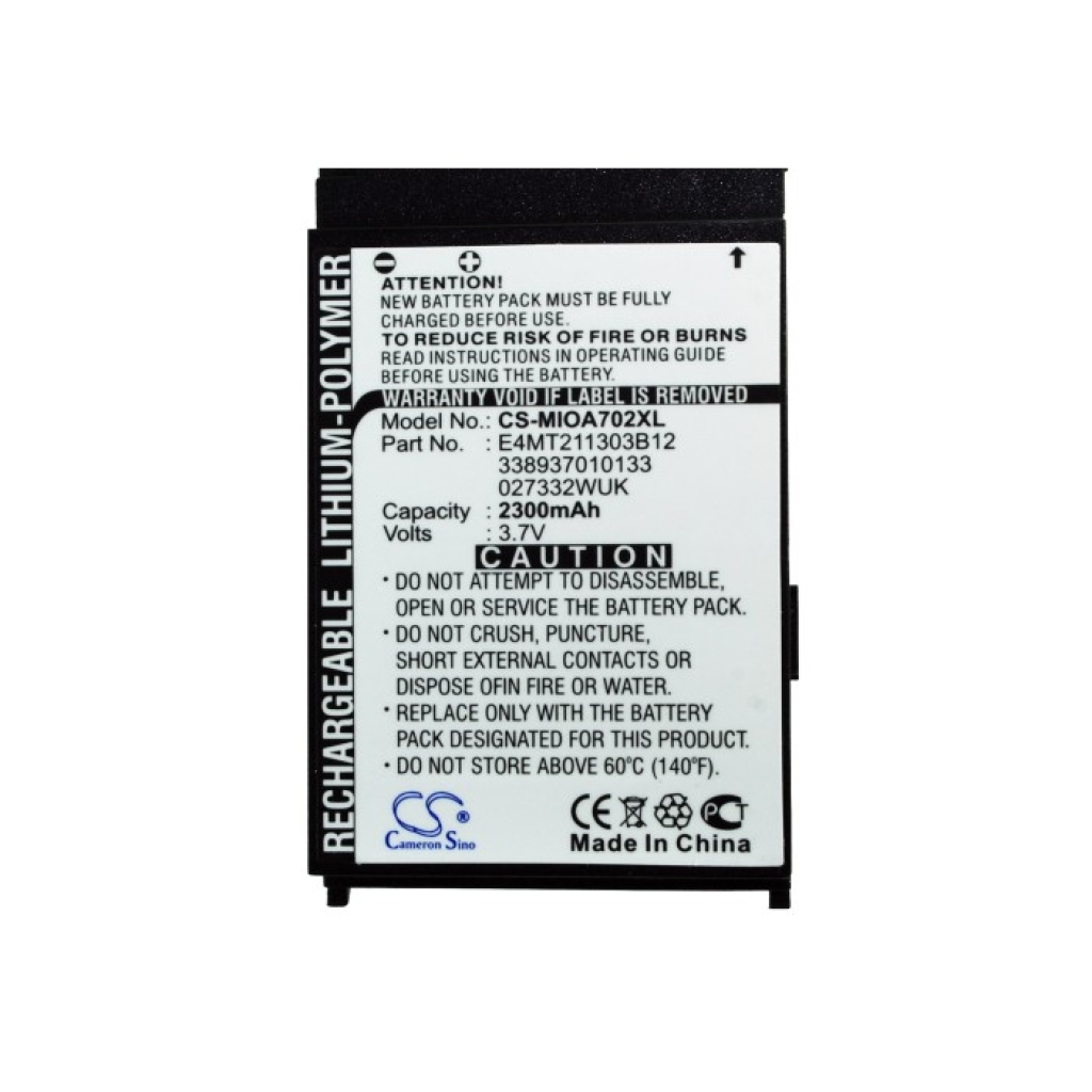 Batterij compatibel met Mitac CS-MIOA702XL