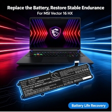 Compatibele batterijvervanging voor MSI BTY-M551