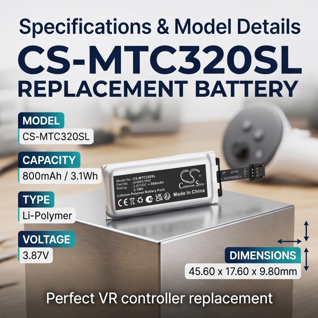 Batterijen compatibel met Meta Quest 3 Game Controller 3S Game Controller Touch Plus Controller CS-MTC320SL