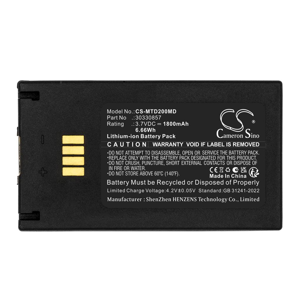 Batterijen compatibel met Mettler Toledo Densito Densito Portable Density Meter Density2Go CS-MTD200MD