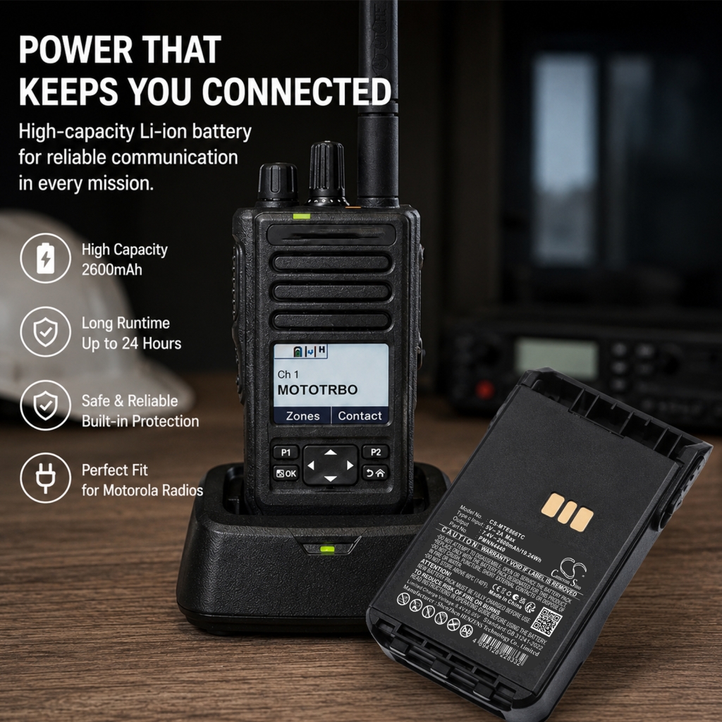 Batterij compatibel met Motorola CS-MTE866TC