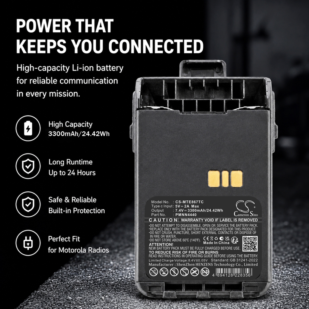 Batterij compatibel met Motorola CS-MTE867TC