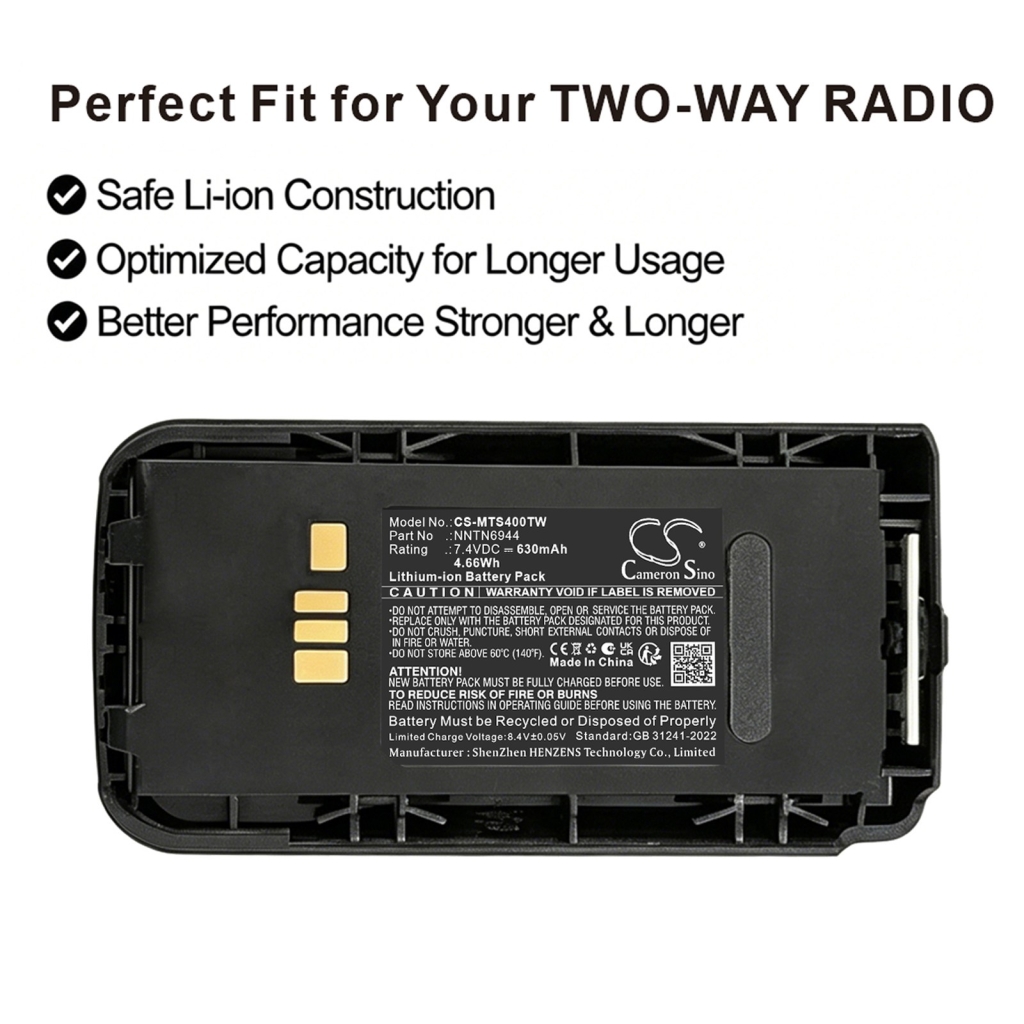 Batterij compatibel met Motorola CS-MTS400TW
