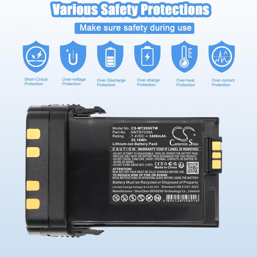 Batterij compatibel met Motorola CS-MTX600TW