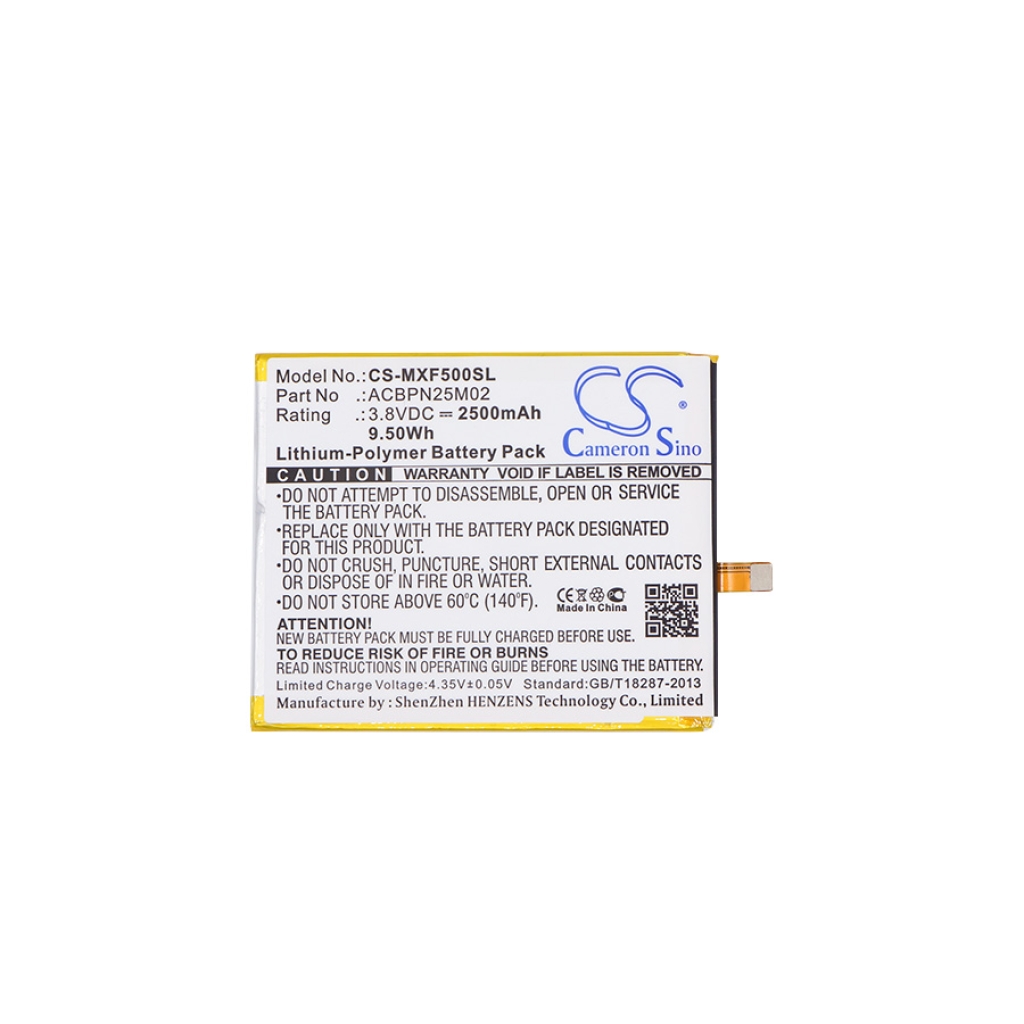 Batterij compatibel met Micromax CS-MXF500SL