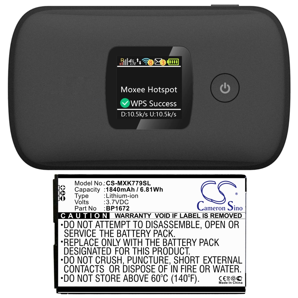 Compatibele batterijvervanging voor Moxee BP1672