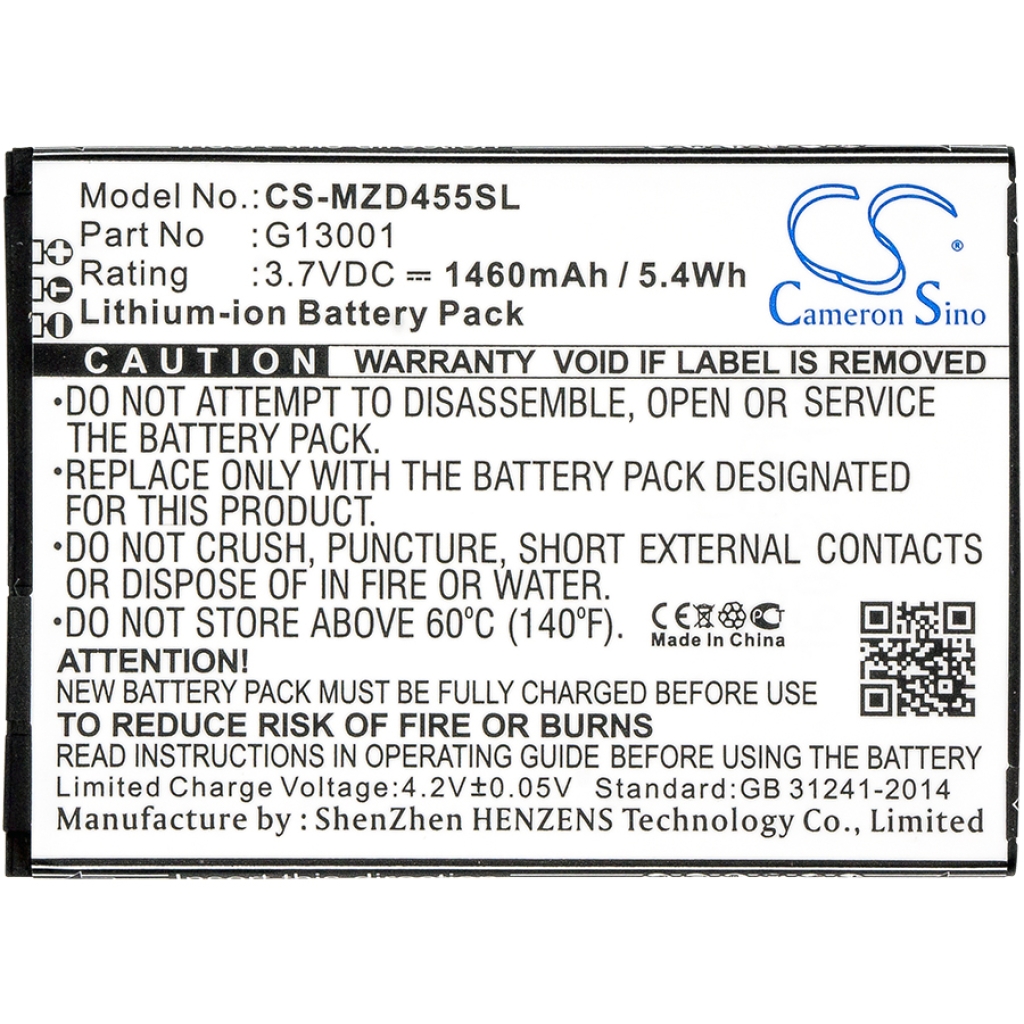 Batterij voor mobiele telefoon Navon CS-MZD455SL