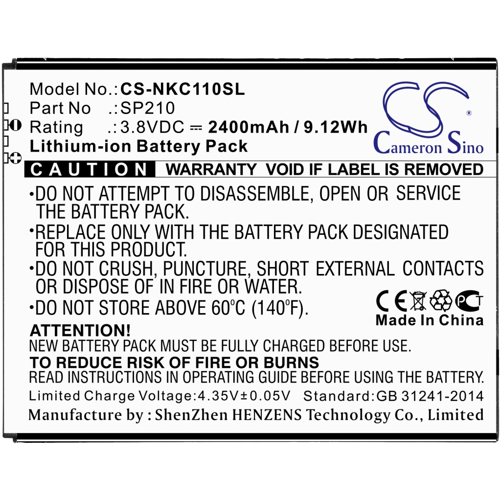 Compatibele batterijvervanging voor Nokia SP210