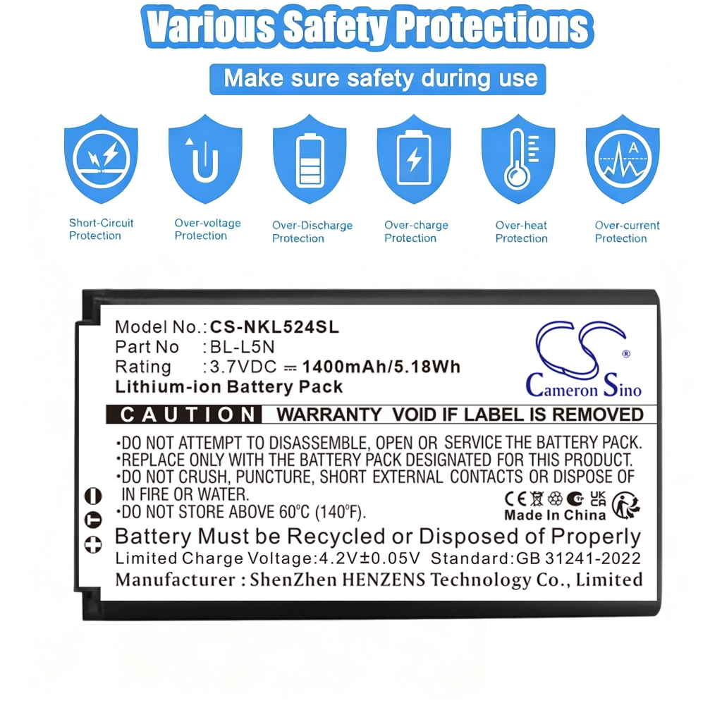 Batterij compatibel met Nokia CS-NKL524SL