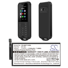 Remplacement de batterie compatible pour Nokia BPCNTBY001B,BV-5D
