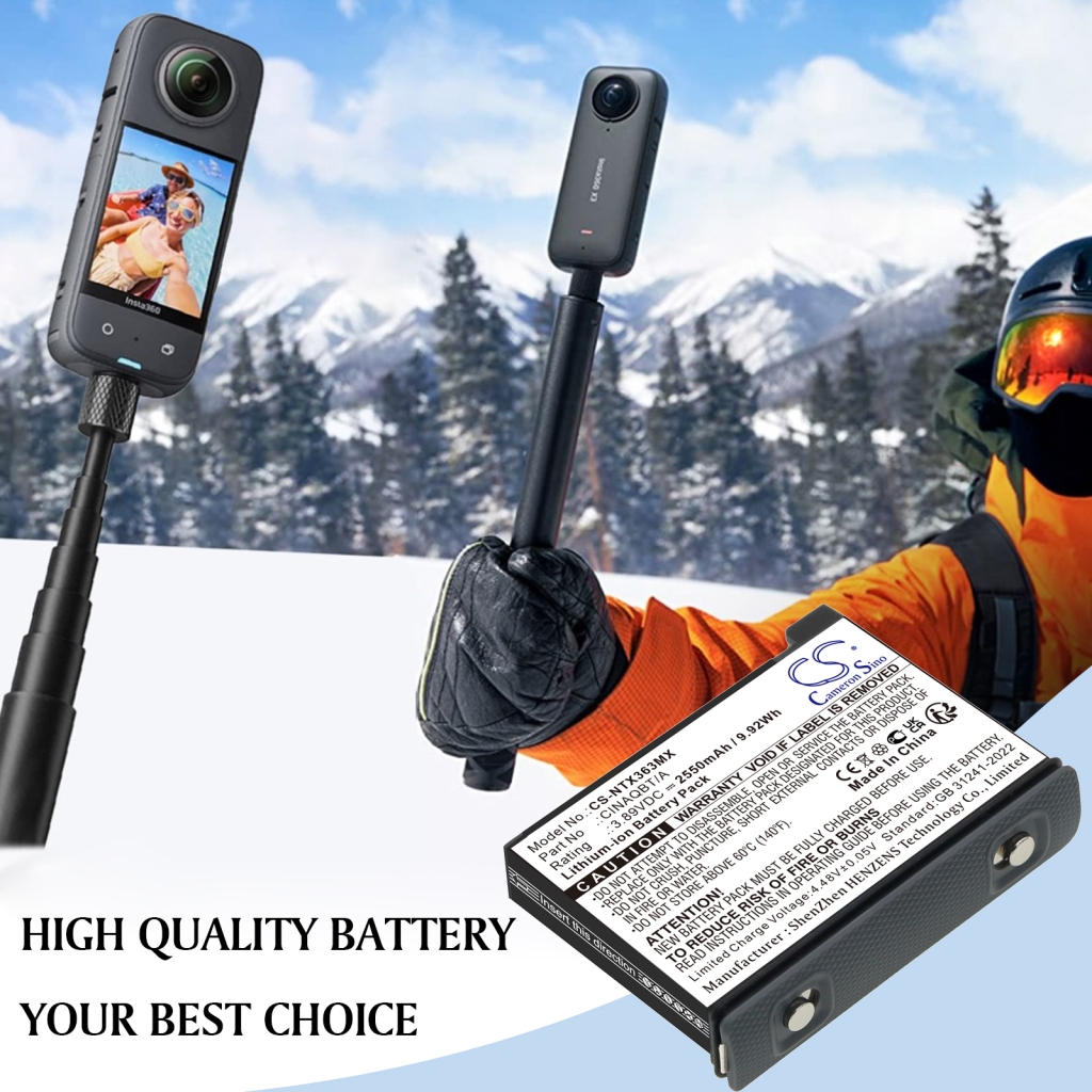 Compatibele batterijvervanging voor Insta360 CINAQBT/A
